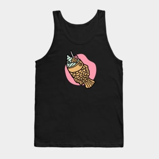 Japanese Taiyaki Ice Cream Illustration Tank Top